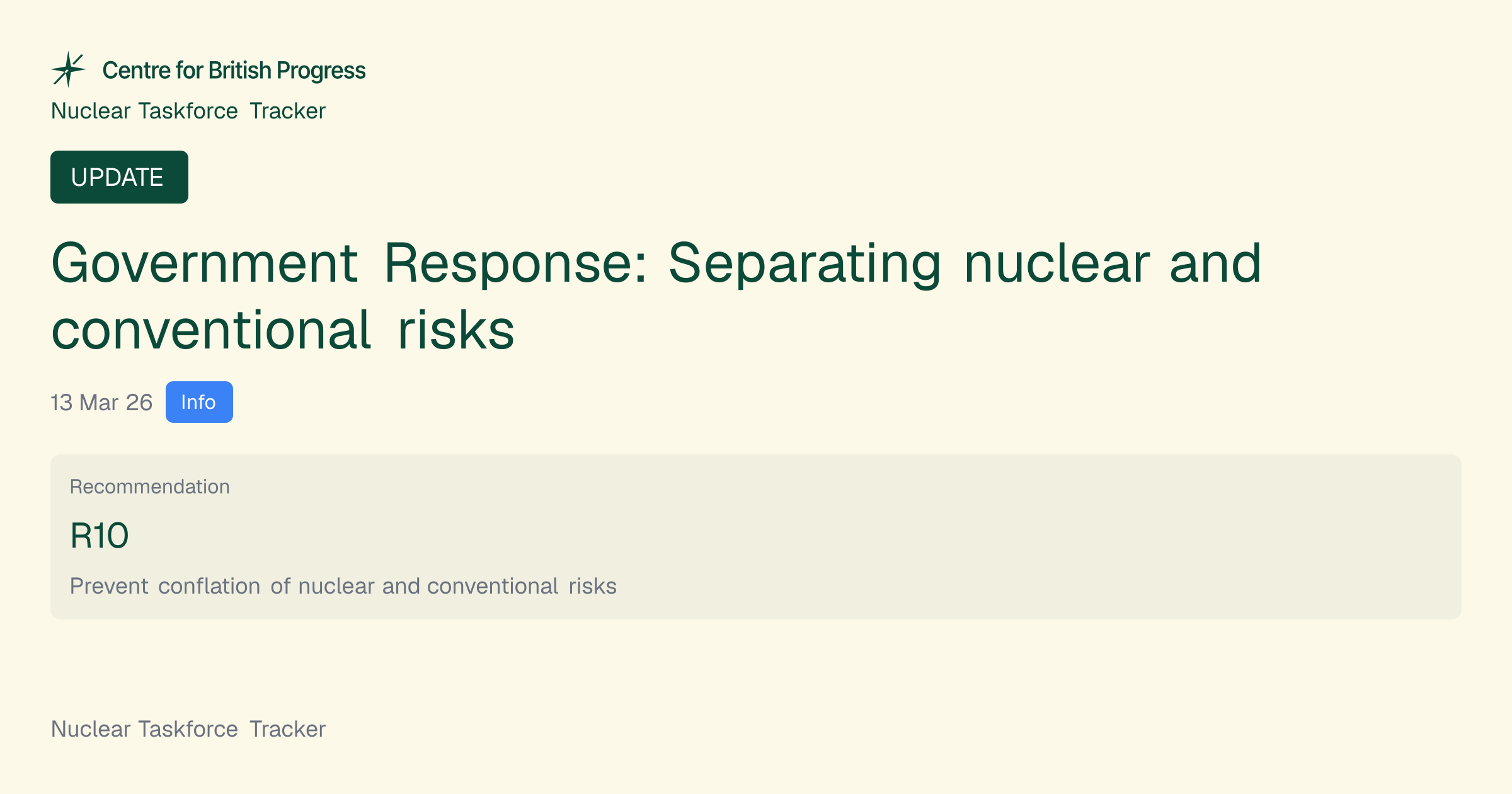 Government Response: Separating nuclear and conventional risks | R10 ...
